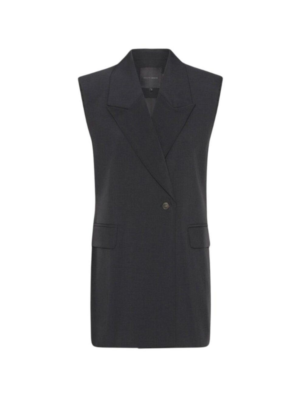 NWT Brigitte Herskind Phoebe Vest Womens 32 2 US Black One Button Oversized NEW